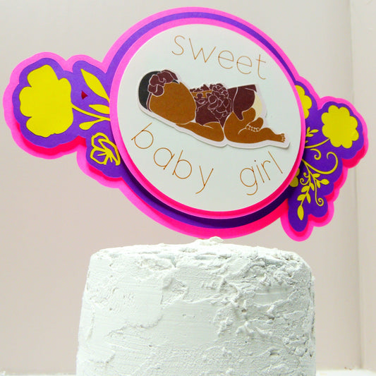 Sweet Baby Girl 3D Cake Topper