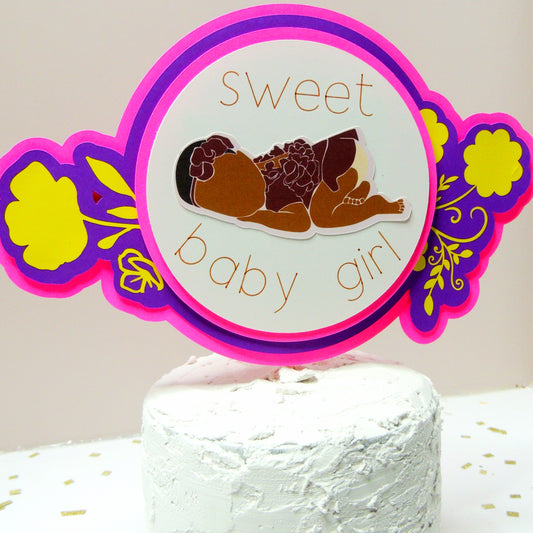 Sweet Baby Girl 3D Cake Topper