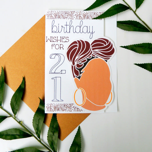 21st Birthday African American Greeting Card